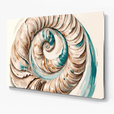 Art mural en métal beige Collection Coastal Conch