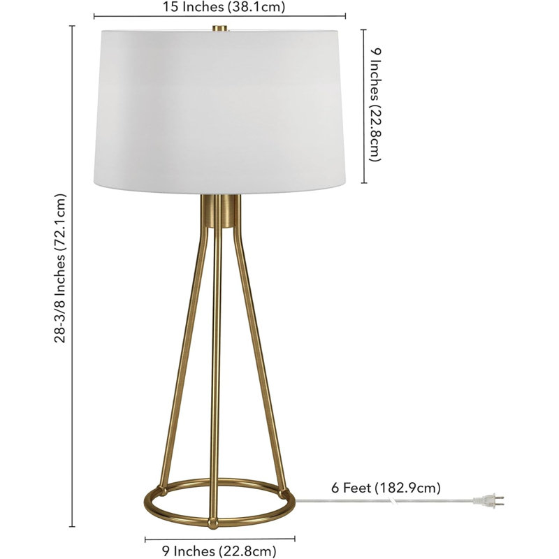Nova Modern Table Lamp With Fabric Shade For Living Room, Workspace, Or Bedside