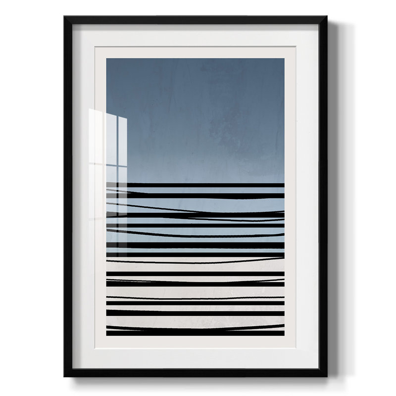 Abstracto Azul II -Framed Print, 25.5" H x 17.5" W, Black