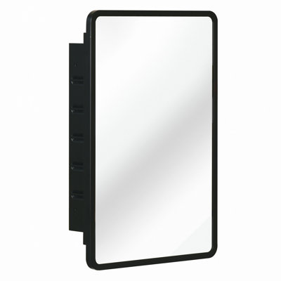 Armoire à miroir murale encastrée en métal