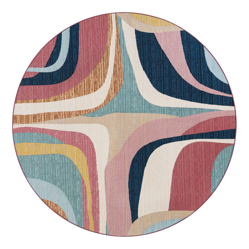 Slate Hower Indoor/Outdoor Area Rug, Round 7'10"