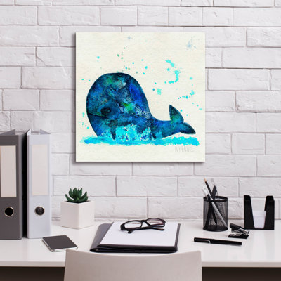 «Petite baleine» par Wyanne, art mural sur toile, 18 po x 18 po