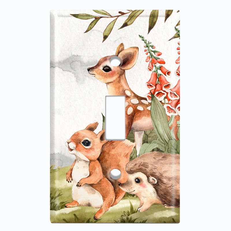 WorldAcc Animal Deer Rabbit Squirrel Friends 1-Gang Toggle Light Switch ...