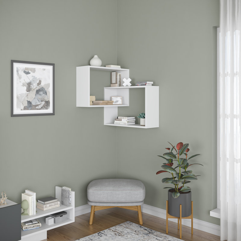 Milo Modern Wall Shelf, White