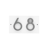Floating Stand-Off 2-Number Horizontal Sign, White /W/ Silver Modern Font Numbers