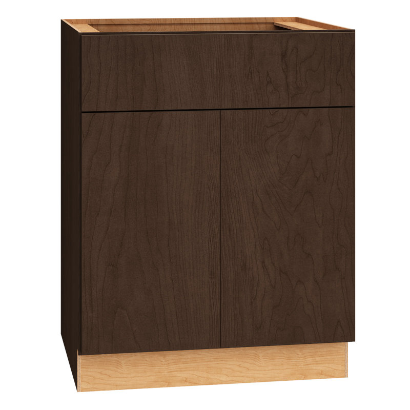 Armoire 2 portes avec tiroir et tablette réglable Dwelling Rosemont l 27 po x H 34,5 po x P 24 po, Épice grillée