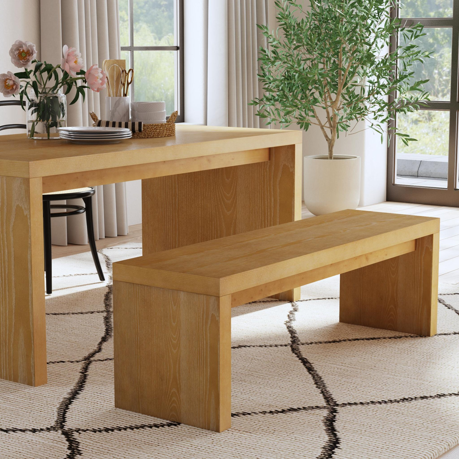 Gabler 56" Dining Bench, Brown