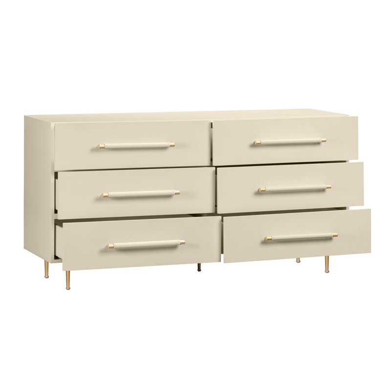 Billiot Trident 6 Drawer Dresser, Taupe