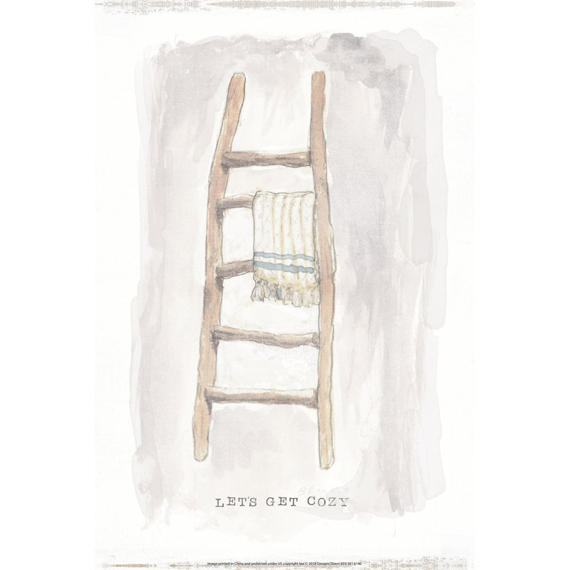 Cozy Blanket Ladder - Wrapped Canvas Print, 30cm H x 20cm W x 3.8cm D
