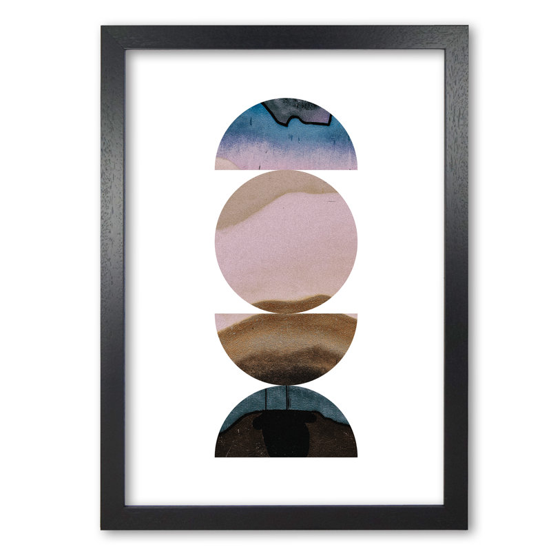 Abstract Circles - Print, Black Grain Frame, 30 cm H x 21 cm W x 5 cm D