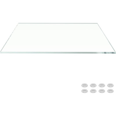 42 po x 72 po Rectangle transparent plateau de table en verre à faible teneur en fer 1/2 po d'épaisseur à bord biseauté trempé