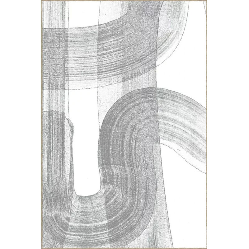 Base tissée à motif moderne à rayures et tapis lavable, Rectangle 2 pi 4 po x 4 pi