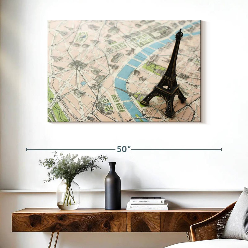 Carte de Paris, Tour Eiffel, Aliaz, H 26 po x l 39 po