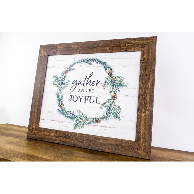 «Gather And Be Joyful Wreath», art encadré