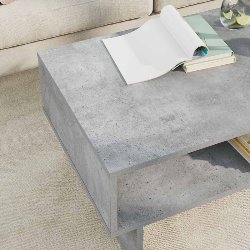 Coffee Table with Storage, 35cm. H x 80cm. L x 46cm. W, Concrete Grey