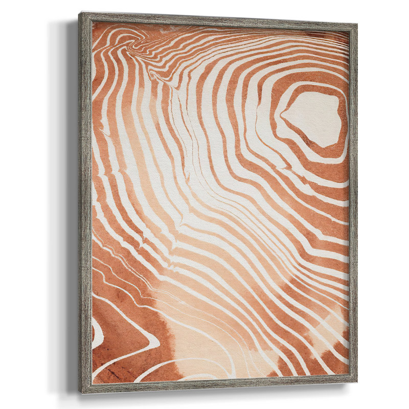 Reproduction encadrée de grain de bois Suminagashi II - bois massif, H 30 po x l 24 po