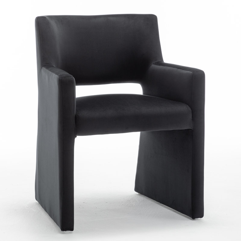 Chaise de salle à manger rembourrée Noah, Noir