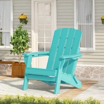 Chaise pliante Adirondack en PEHD résistante aux intempéries avec 2 porte-gobelets