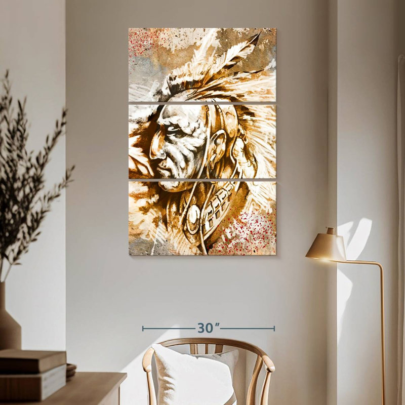 Lelar Native American Warrior, 65" H x 42" W