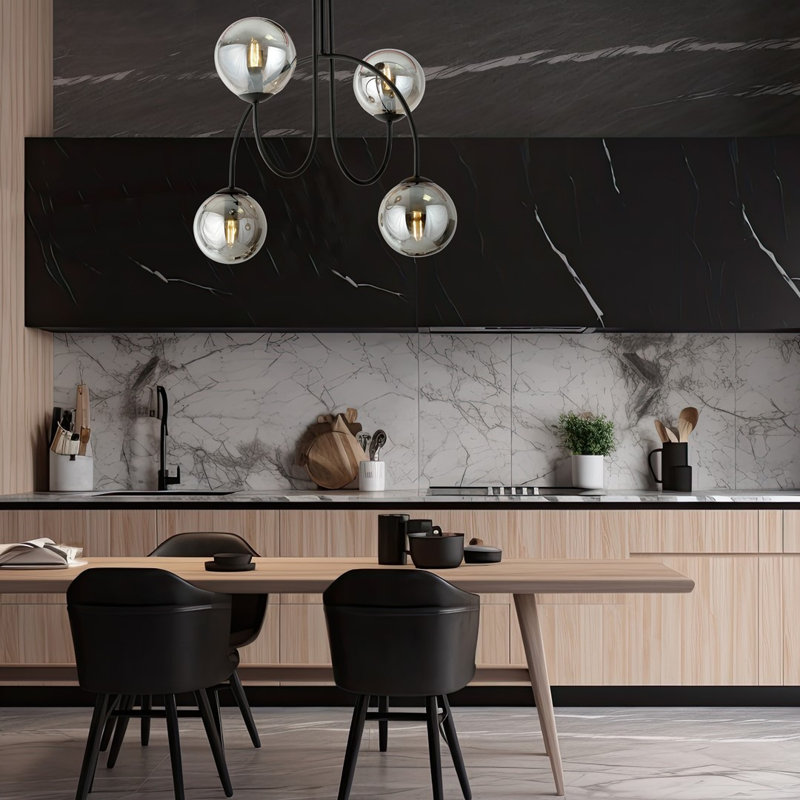 Averell 4 - Light Sphere Chandelier, Graphite