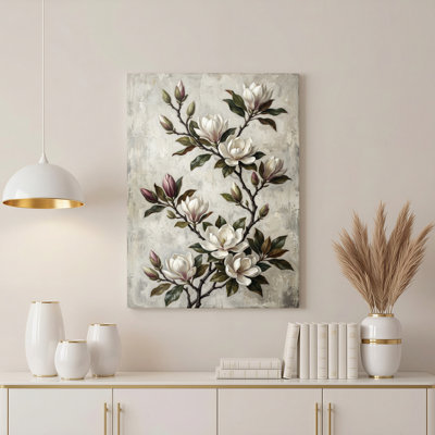 «Gallery Wrap», art mural sur toile pour le salon, la chambre à coucher, le bureau ou le vestibule - décoration murale décorative avec motif floral