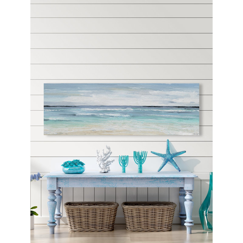 Large Blue and White Coastal Canvas Landscape Art