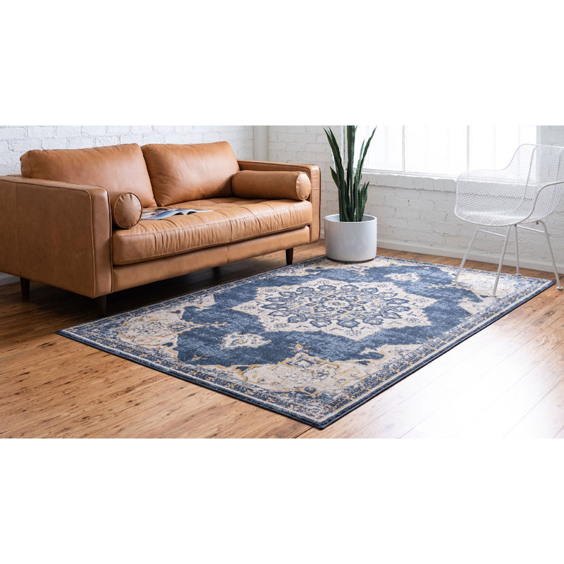 Tapis oriental bleu marine / beige Edelsten, Rectangle 8 pi x 10 pi