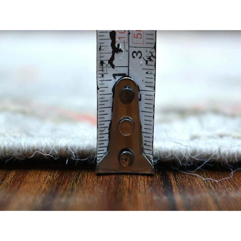 Tapis de couloir gris en laine noué à la main 2 pi 7 po x 9 pi 8 po Kashmir