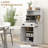 White Dining Room Cabinet - With Adjustable Shelf And Storage Drawer For Appliances With Space