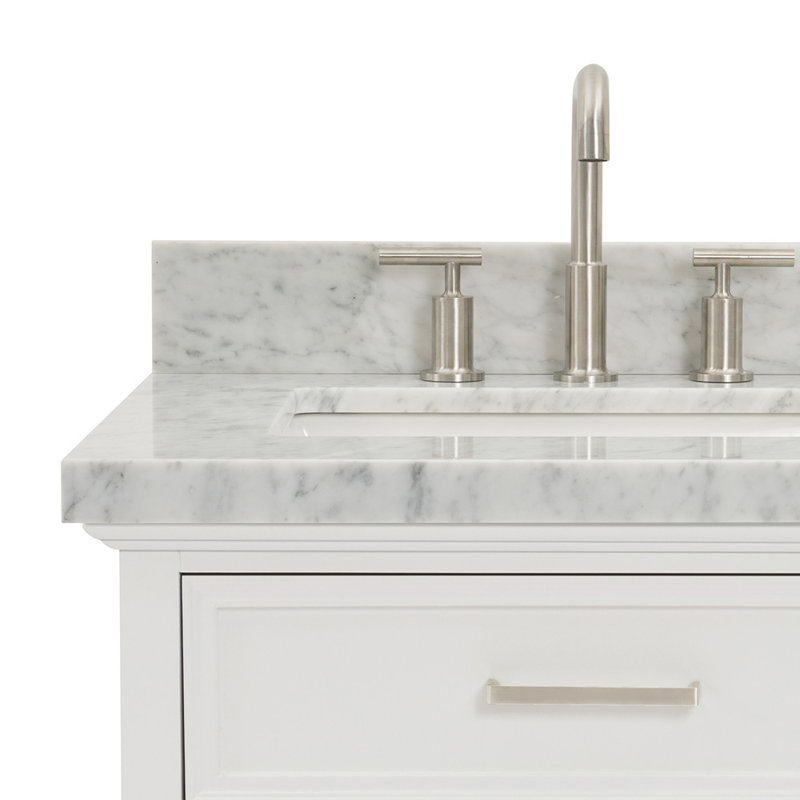 Kensington 37'' W Single Vanity, White, Right