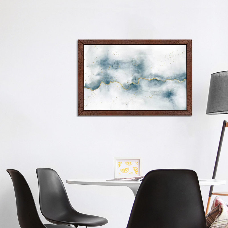 Golden Flow by Laura Marshall - Floater Frame Print on Canvas, Brown Framed, 66.04 cm H x 45.72 cm W