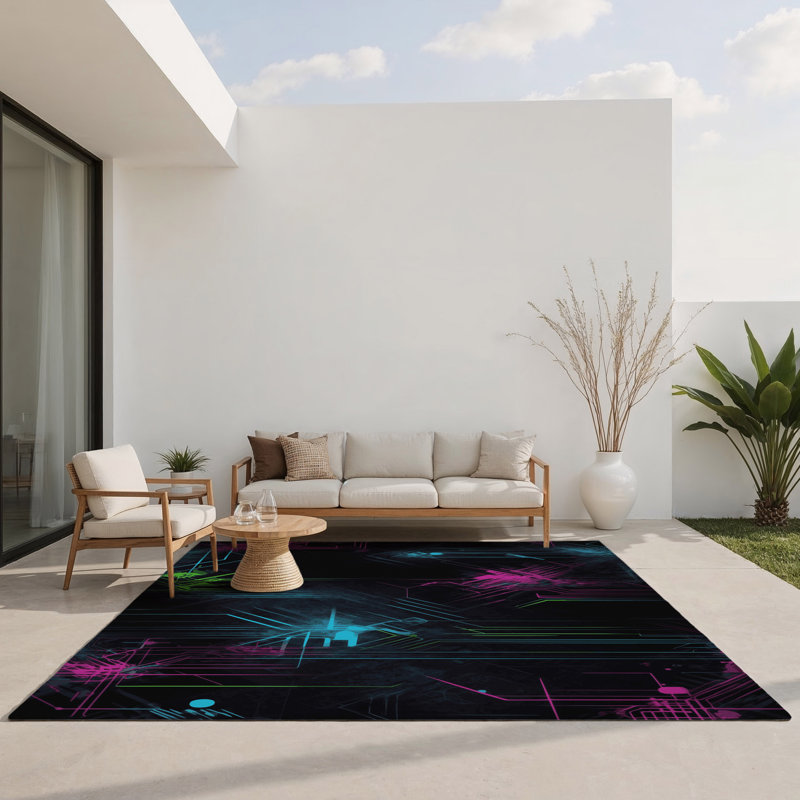 Tapis intérieur et extérieur Radiant Charge, Rectangle 4pi x 6 pi