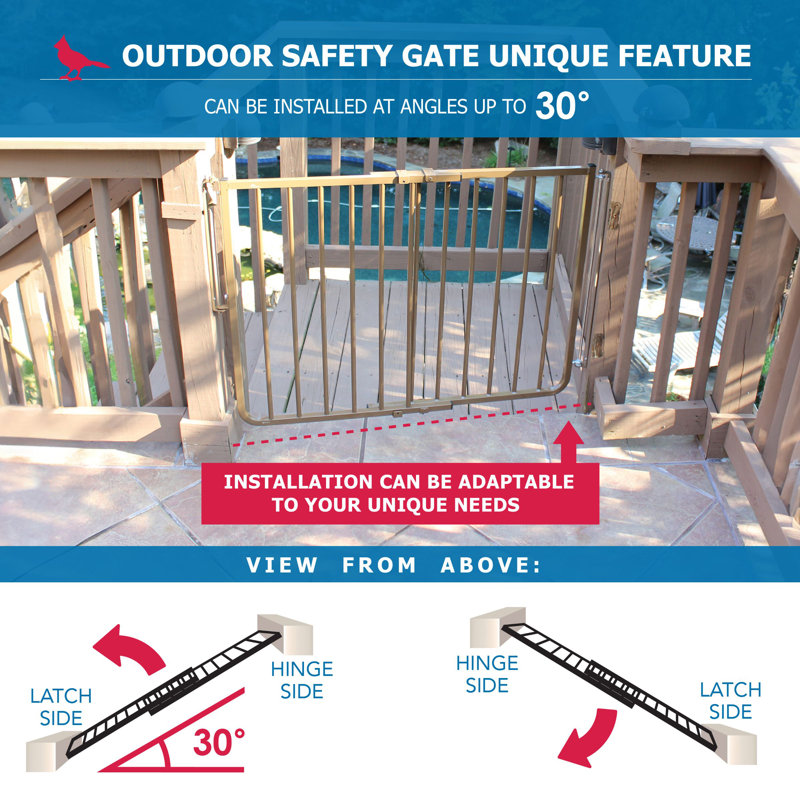 Adjustable Black Aluminum Stairway Safety Gate with Stainless Steel Hardware