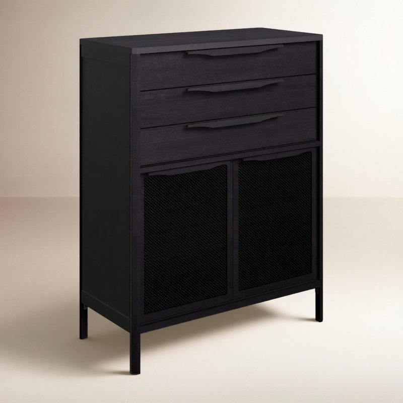 Nellie 33.5'' W 3 - Drawer Dresser, Black