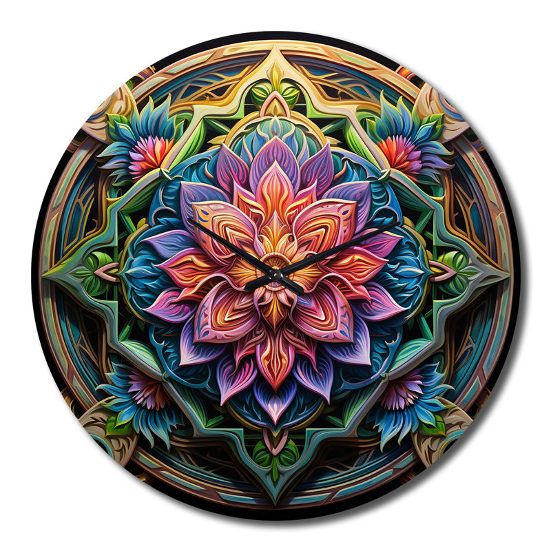 Ancienne horloge murale Mandala I, Très grand