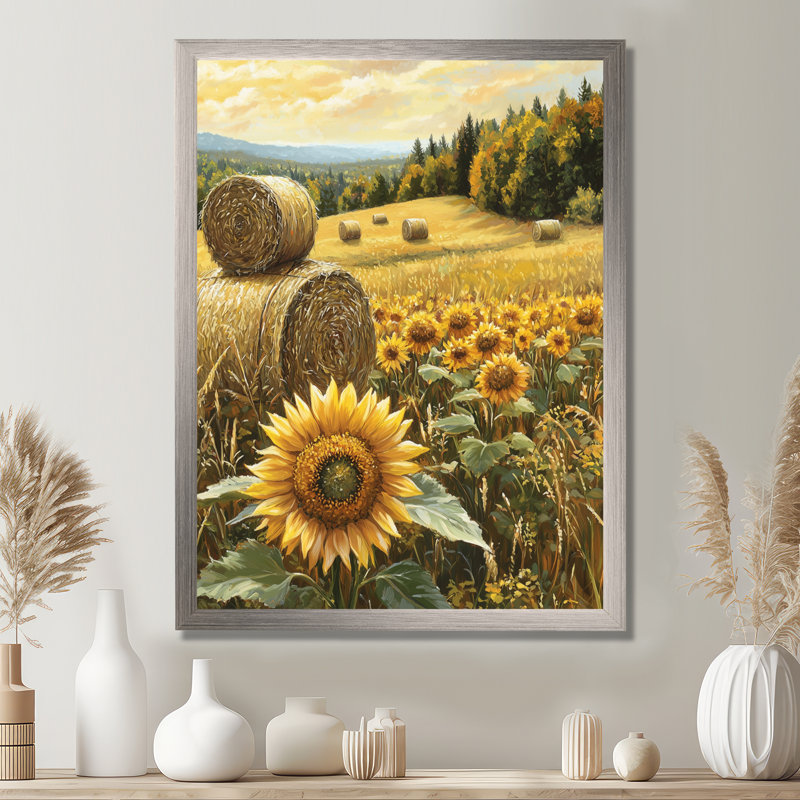 Donel - Floral Canvas Wall Art, 32" H x 24" W, Single Picture Framed Print, Silver