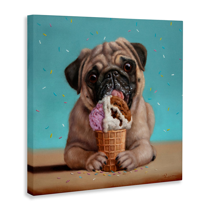 Crème glacée et toile pour chien Neapawlitan, design par Lucia Heffernan, H 24 po x l 24 po