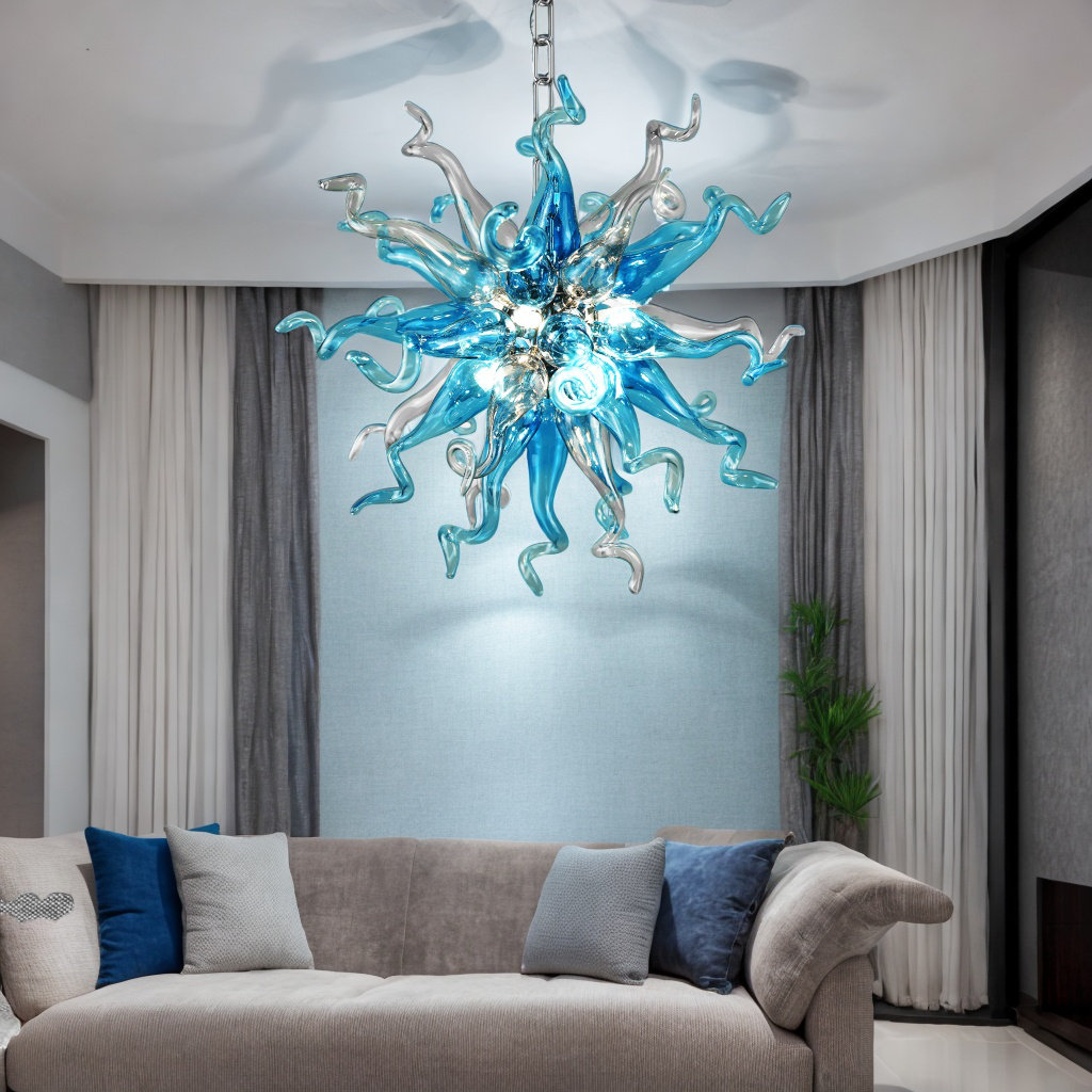 Luxury Hand Blown Glass Chandelier For Living Room, Bed Room, Reception Room