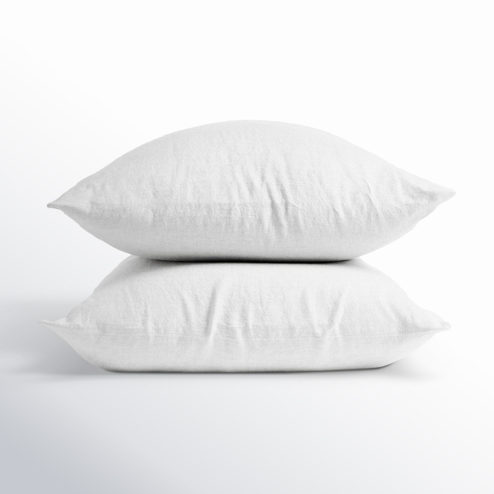 Crinkled 100% Cotton Percale Pillowcase - Set of 2, Alpine White, Standard/Queen Pillowcase