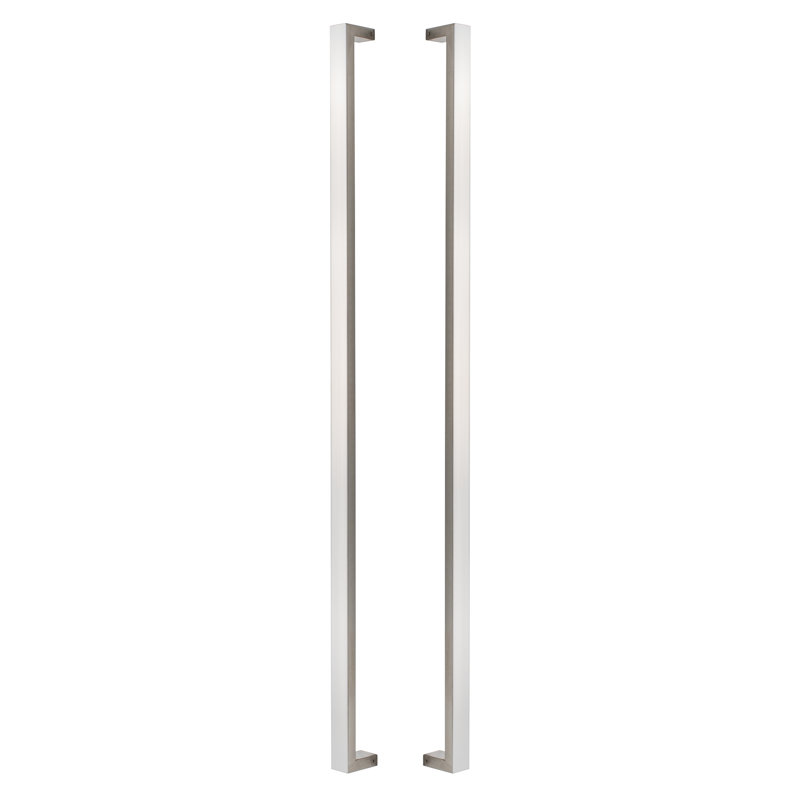 Poignée carrée longue à double face, 48 po, Acier inoxydable satiné