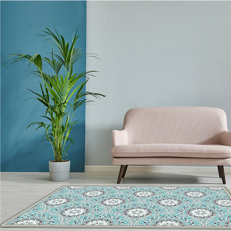 Davanti Vinyl Floor Mat - Mediterranean Collection, Rectangle 3' x 5'