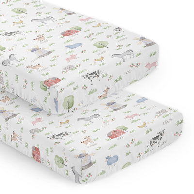 Farm Animals Fitted Crib Sheets Set by Sweet Jojo Designs