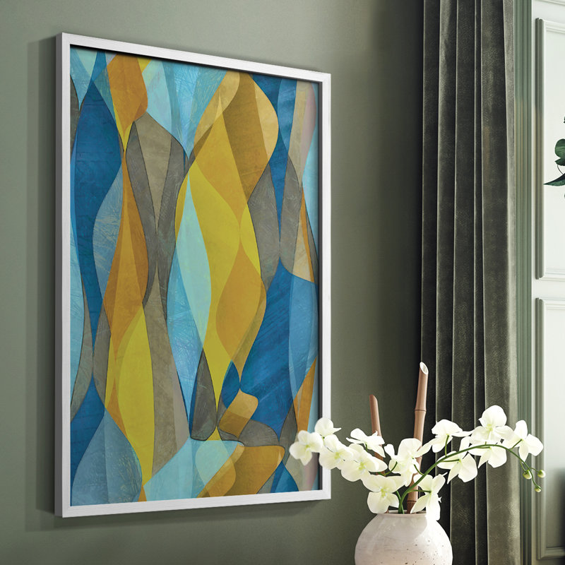 «Colorful Cascade II», reproduction encadrée - bois massif, H 14 po x l 11 po, Blanc