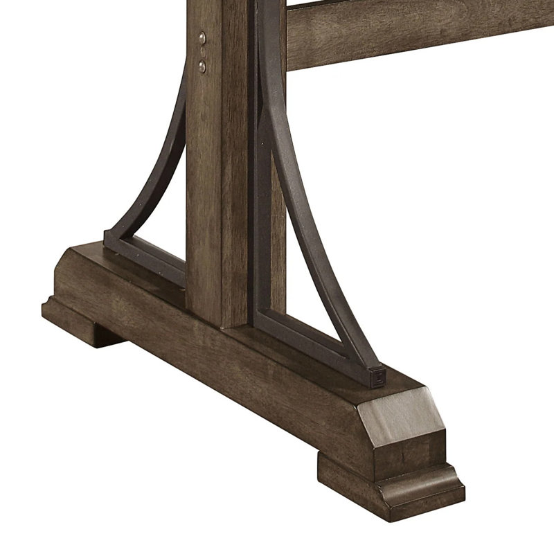 Table de salle à manger en bois massif Okarche, H 35,4 po x l 70,9 po