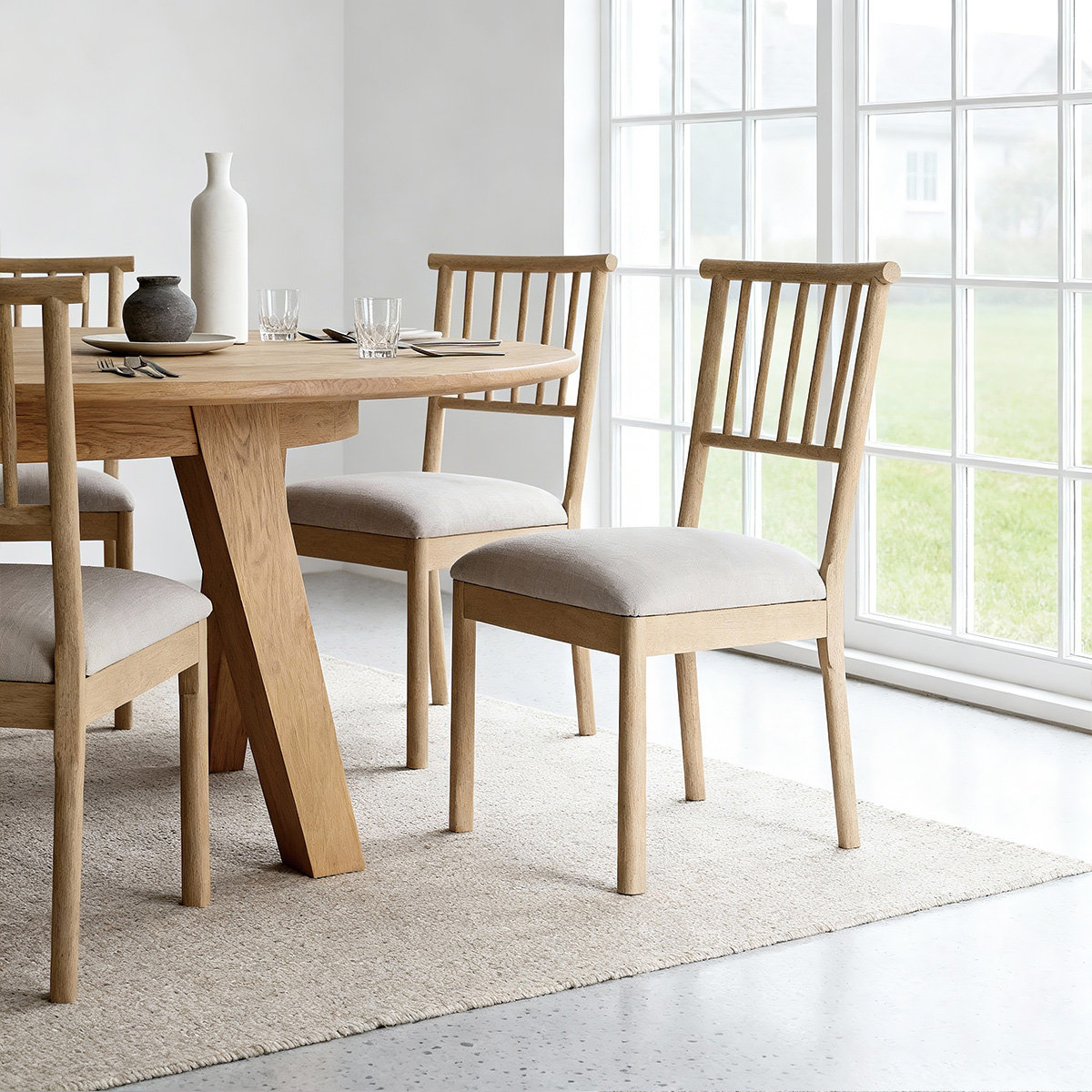 Wales Linen Dining Chair, Natural