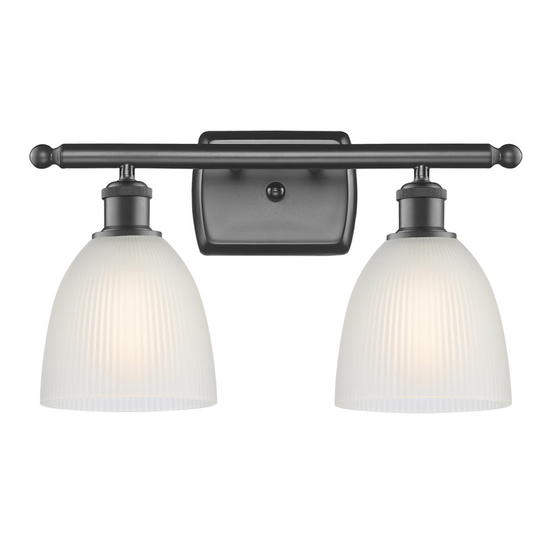 Éclairage pour salle de bain 2 lumières Asdsit, Ampoule incandescente rétro de 60 watts, Blanc, Laiton antique noir