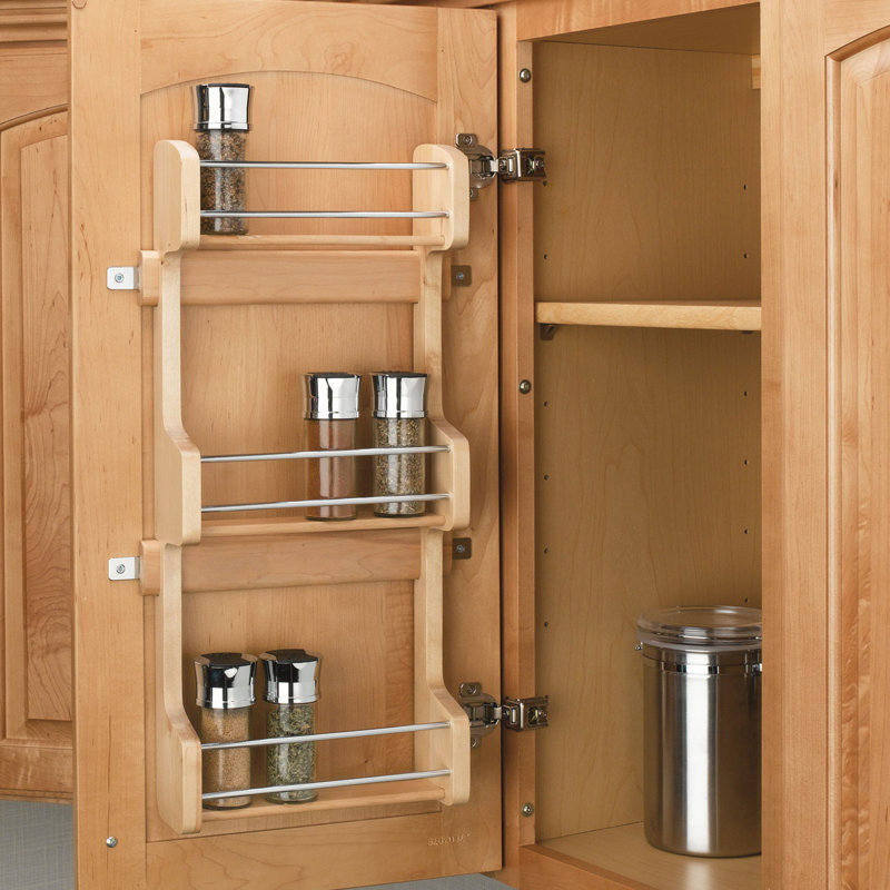 Rev-A-Shelf Kitchen Cabinet Door Mounted 3-Shelf Storage Spice Rack, 21.25"H x 10.5"W x 3.13"D