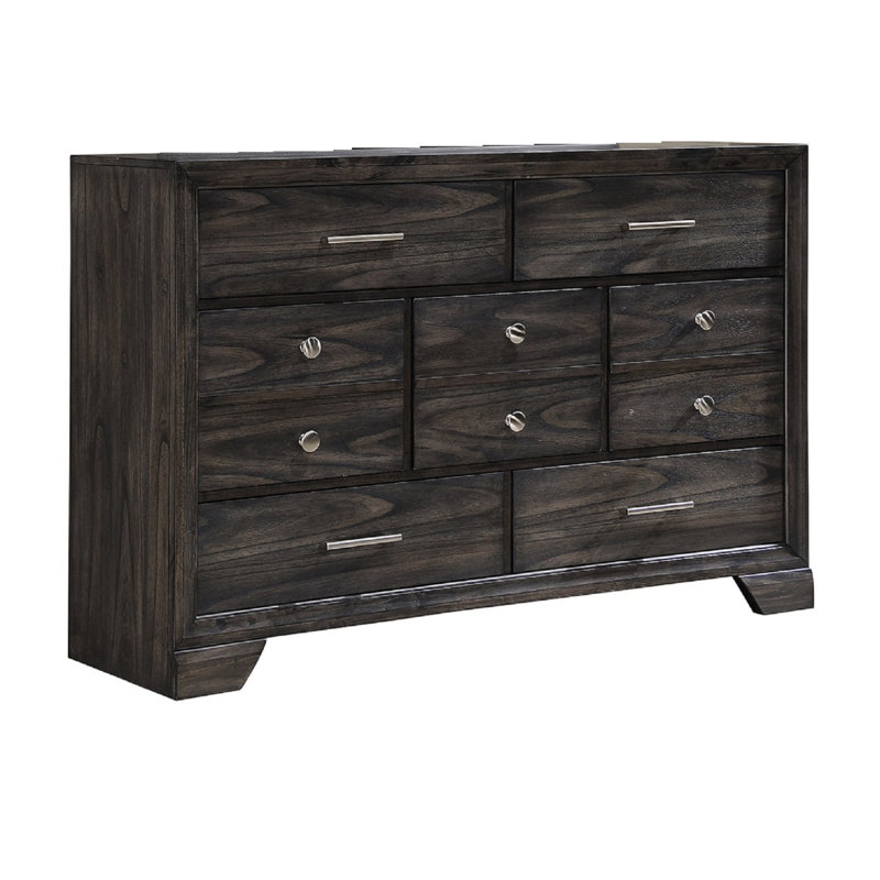Commode avec boutons en métal pour le rangement de la chambre à coucher