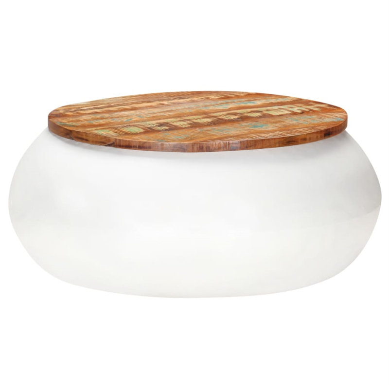 Adreena Frame Single Coffee Table, White, Brown