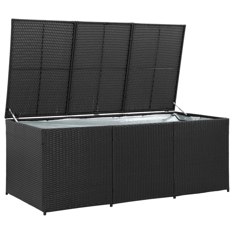 Garden Storage Box Poly Rattan 180x90x70 cm